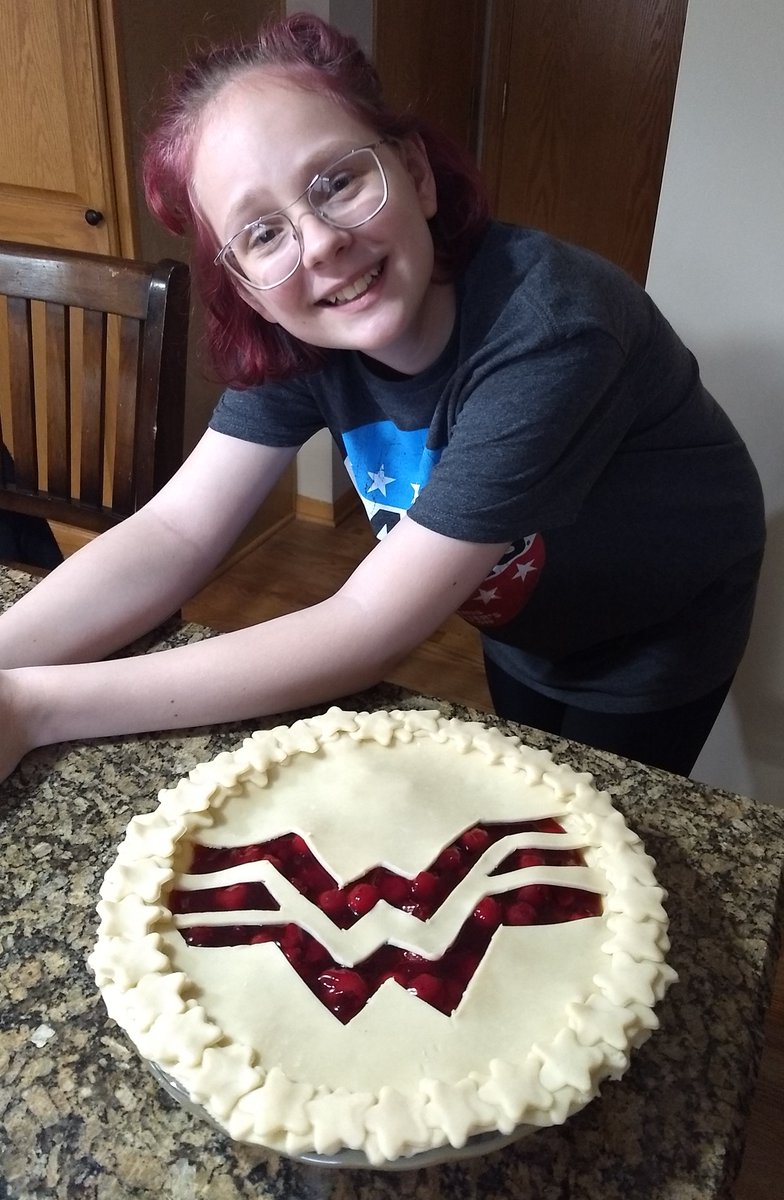 13 yo helped with the #thanksgivingpie this year.  #wonderwoman @karajmcdowell