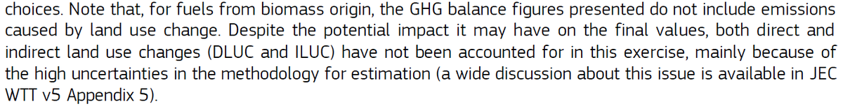 Finally some words on biofuels. The report touts them as almost emission free but their source ( https://www.concawe.eu/wp-content/uploads/jec_wtw_v5_121213_final.pdf) warns it omits land use change.What does that mean?It means we are again ignoring reality to protect business interests.