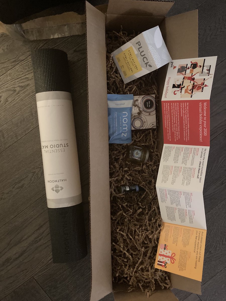 Thank you ⁦<a href="/PwC_Canada/">PwC Canada</a>⁩ for my awesome gifts 🎁 to help me kick off the holiday season AND an upcoming virtual yoga experience and children’s holiday experience! All products sourced from Canada - local, BIPOC and women-owned companies! 💥 #pwcproud
