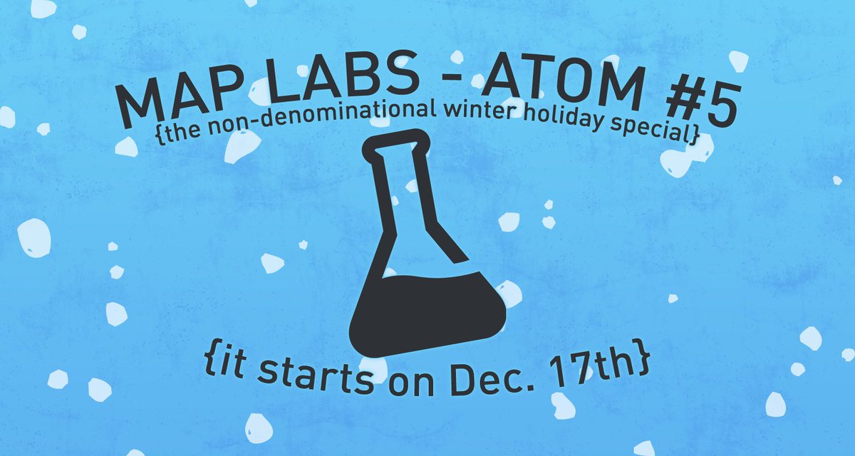 PlayMapLabs's tweet photo. Map Labs will be hosting a 3-day Holiday Special Atom competition in December! Mark your calendars, we begin on the 17th at 10:00 (AM) CST.

While you're marking that calendar, grab our most recent engine base, which comes with some handy winter assets! :) https://t.co/8nYTn5Qg5a https://t.co/0mgKsm8AeH