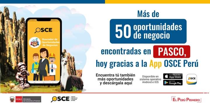 OECEPeru's tweet image. 📢¿Sabías que la #AppOSCEPerú es reconocida como #BuenaPráctica en gestión pública 2020?
📱¡Descárgala y conoce las 3542 oportunidades de negocio que hoy tiene para ti!

📌 En Pasco existen 58 procedimientos de selección vigentes y en el resto del país hay más.