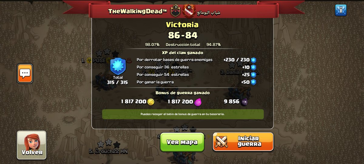 twdcoc's tweet photo. Hay guerras que dan gusto 
Este clan traía racha de 21 y nos dieron una muy buena pelea.
Ganamos nuestra 11 al hilo 🔥😍
#GOTWDCOC 
@ClashofClansESC https://t.co/wCMlBdP2kA