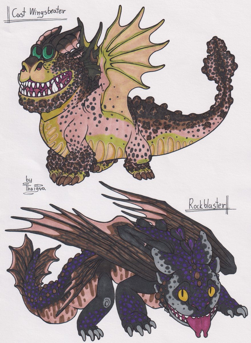 ThaigraForRealz's tweet photo. Soooo, School of Dragons Forums have a new "make-your-hybrid" post that I'm taking part in ^^
This one is a Gronckle / Night Fury mix. There are two of them because I wanted to do different takes, depending on which species characteristics would be displayed https://t.co/cRWqwqM6GW