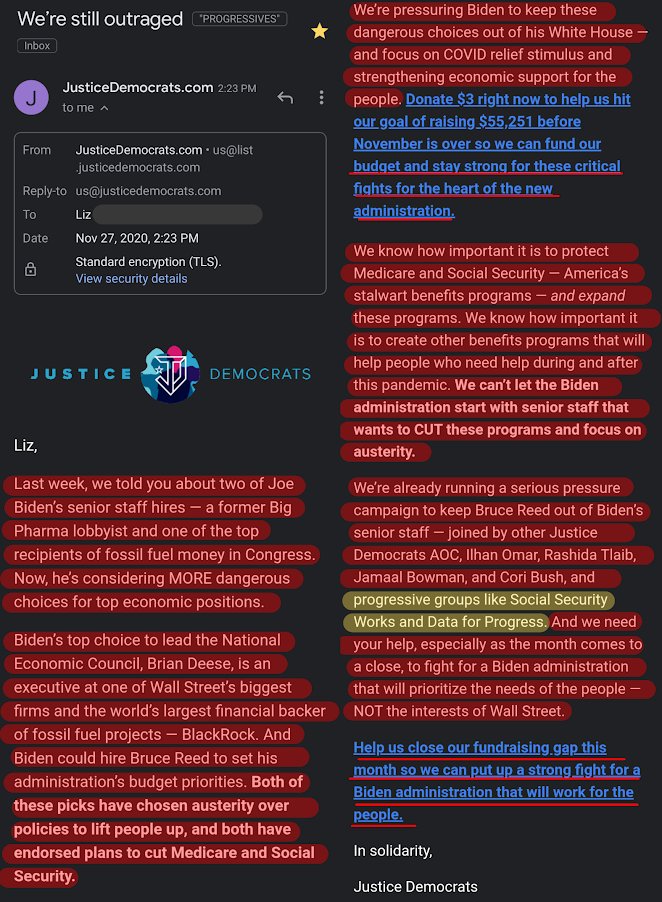 Justice Dem email: 11/27/2020I don't usually do full breakdowns of each one, but this emails contains SO MANY LIESI have to correct them & nip this in the bud, because they're already building on their previous lies and pretending that they are established facts.Here we go!