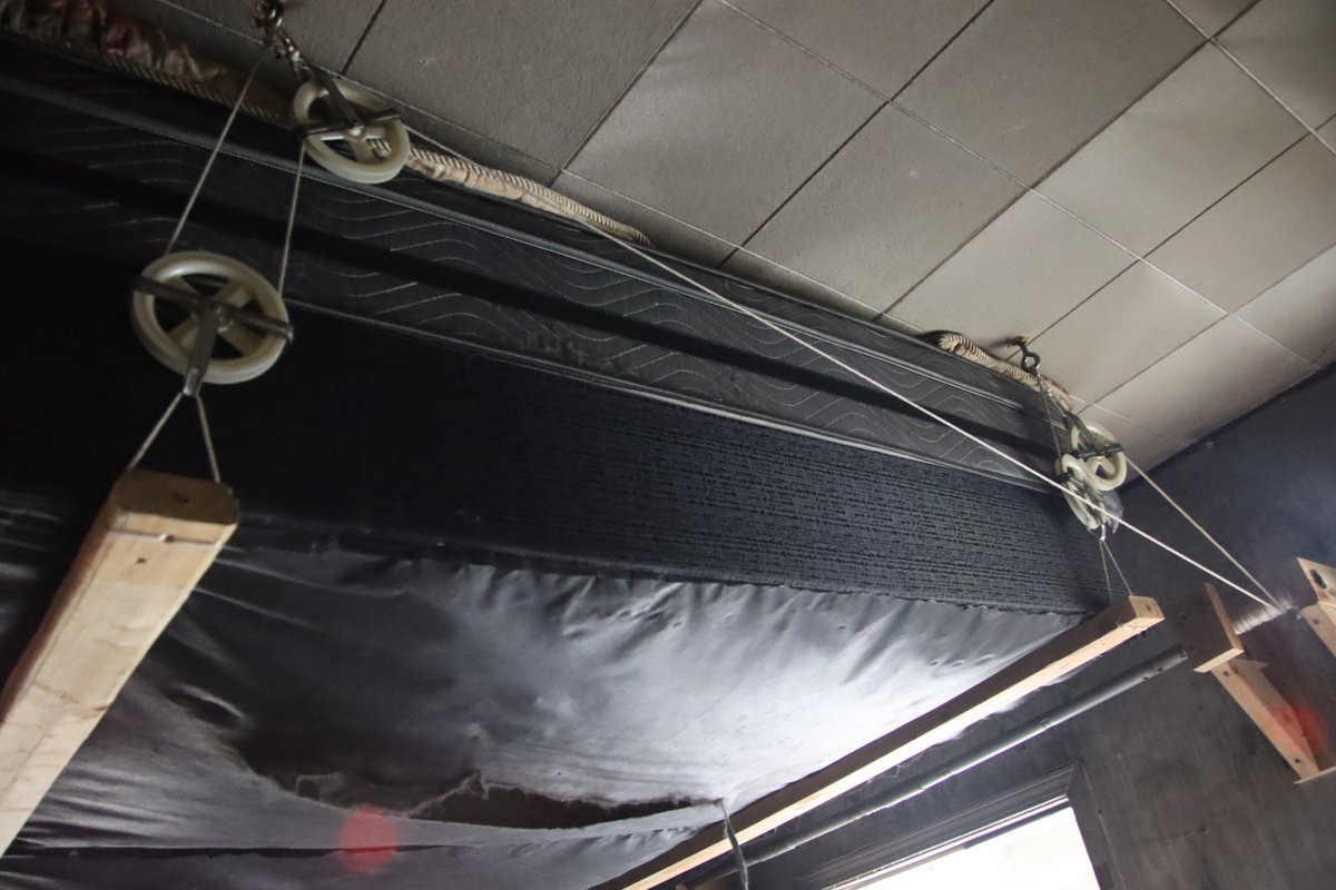 IFD_NEWS's tweet photo. FF entering a burning structure have no idea the dangers that lay in wait as layouts &amp; living spaces are unique to each. ✔️out this overhead danger for crews coming thru the front door. Had the 🔥 reached this room these contraptions would have failed &amp; caused critical injury. https://t.co/Xb47GECQX8