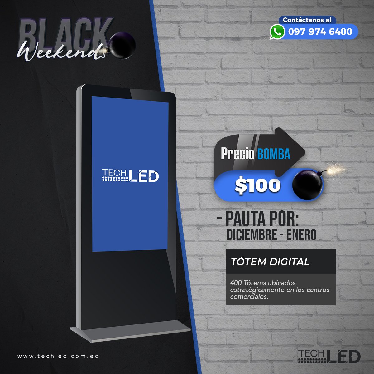 techledsa's tweet photo. Últimos días del #blackweekend #techled
⚫ Aprovecha nuestros precios black en los distintos productos digitales 😉
.
*Promoción válida del 16 al 29 de noviembre solo en productos seleccionados.
😊Consultas al
✅ https://t.co/kG1qb36BXL 
📲 (04) 6027690 - 0979746400
#blackfriday https://t.co/JZgAg7AzOe