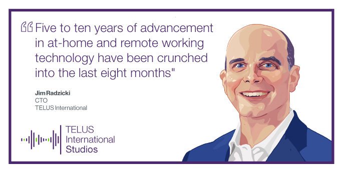 TELUS_Digital's tweet photo. Jim Radzicki, @TELUSint Chief Technology Officer, highlights the many pieces of the #digitaltransformation puzzle brought by the pandemic. https://t.co/4sE4JK5DJp https://t.co/SYeZQB32cR