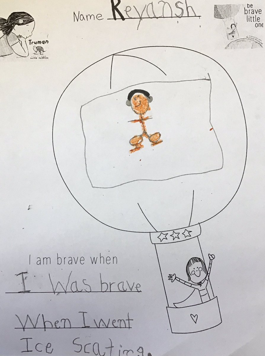 vansanten_c's tweet photo. @KatzieSchool kindergarten students exploring bravery after making text to text connections between #sspboy nominee “Truman” by @jeanreidy @lucyruth and “Be Brave Little One” by @M_Richmond21 #sd36tl #sd36learn https://t.co/e2nuQAvlOf