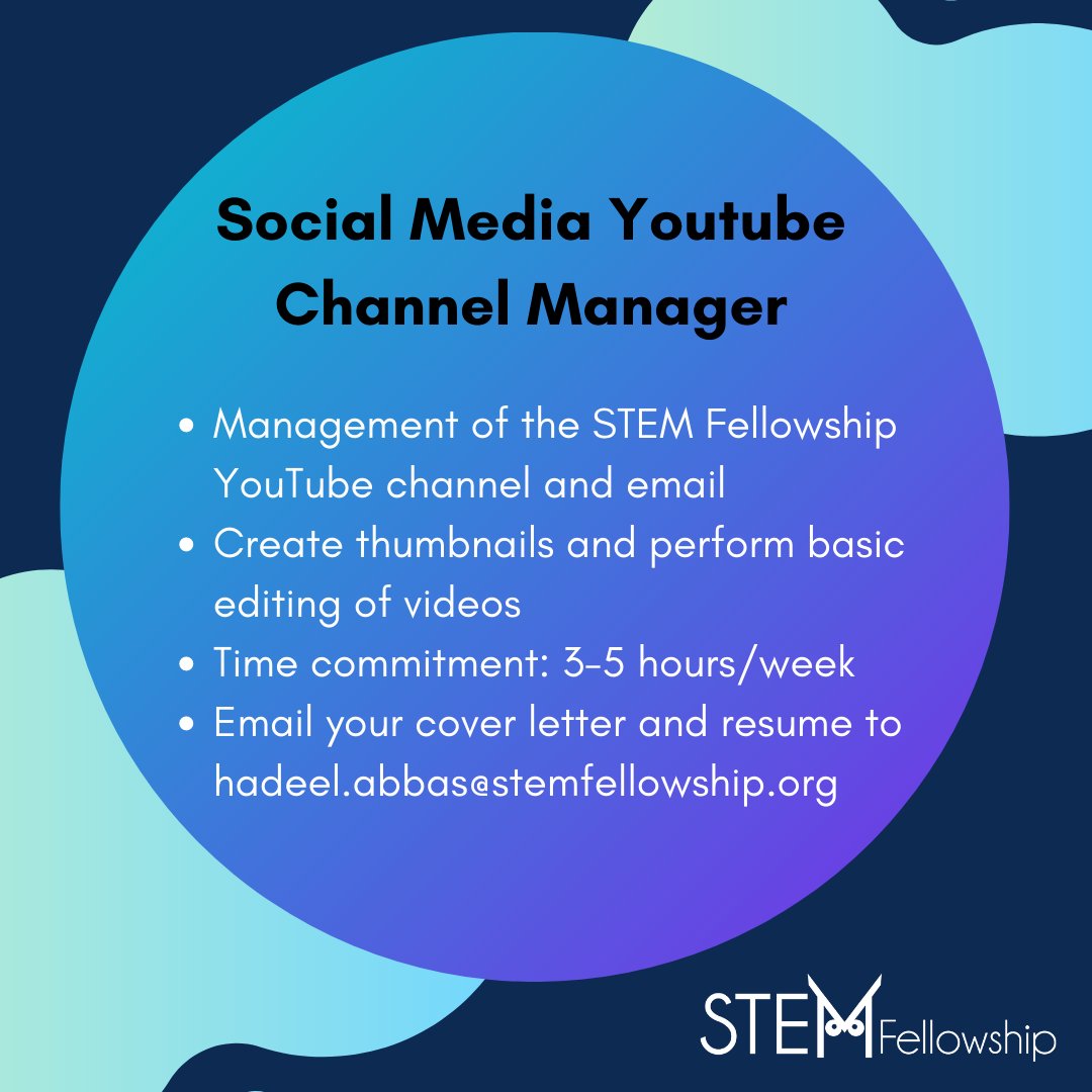 STEM_Fellowship's tweet image. 🚨VOLUNTEERS WANTED!!!🚨
Don’t miss out on the chance to become part of STEM Fellowship! The deadline to apply is Dec 6th (except for the SciComm Team Member positions due Dec 7th.)
Applications are accepted on a rolling basis so apply early!

Visit: stemfellowship.org/join-us/