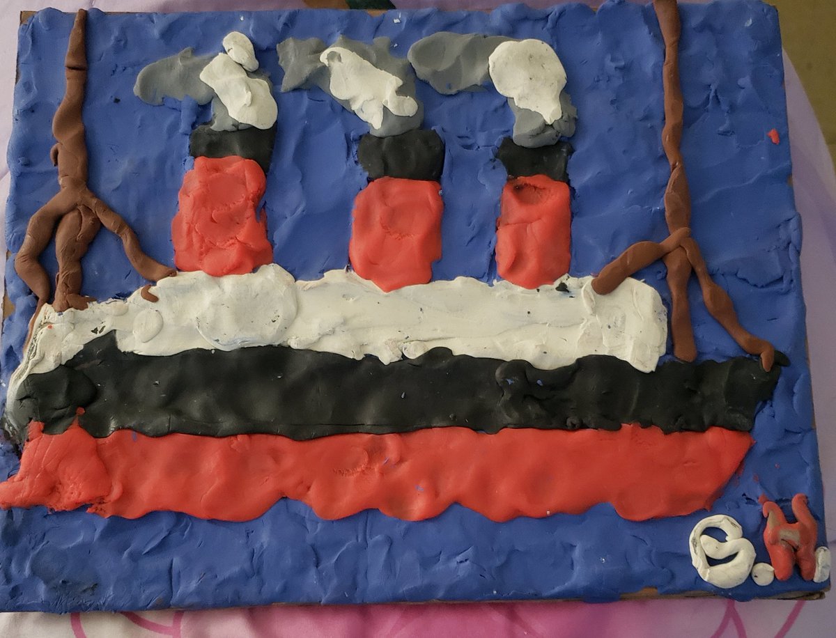 murfie88's tweet image. My son is absolutely obsessed with anything Titanic. He will watch YouTube videos, he's watched the movie many times, he will look up articles...anything related to the Titanic. Today he created this at school. He is 10 in almost a week. #autisticson #artistinthemaking