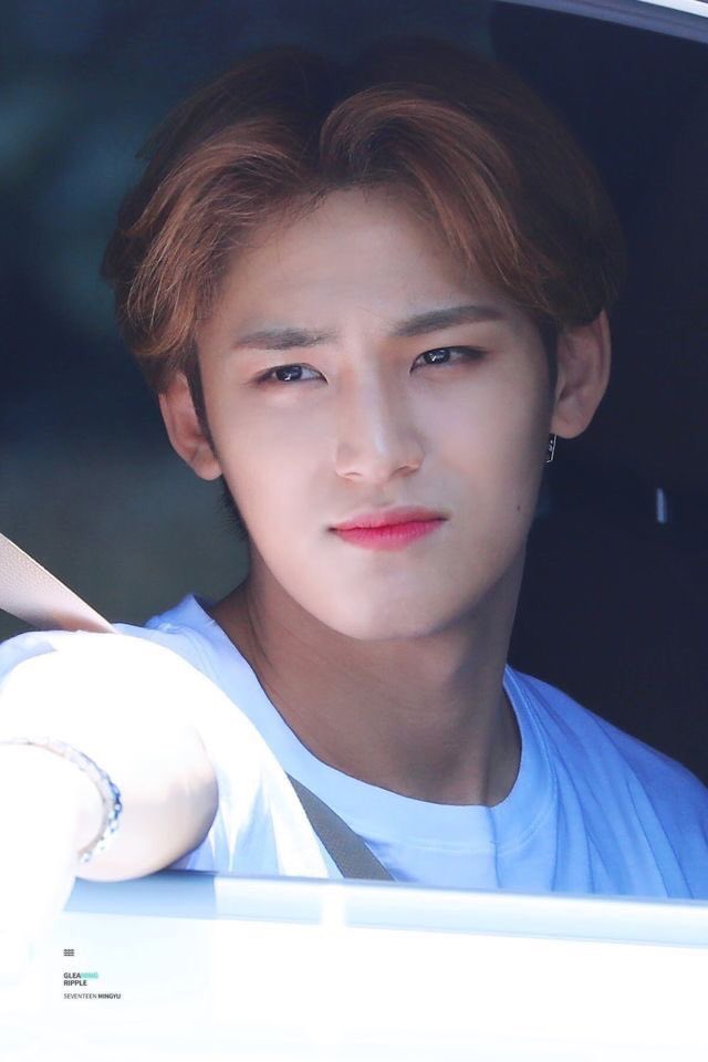 some pics of mingyu in the car a thread: