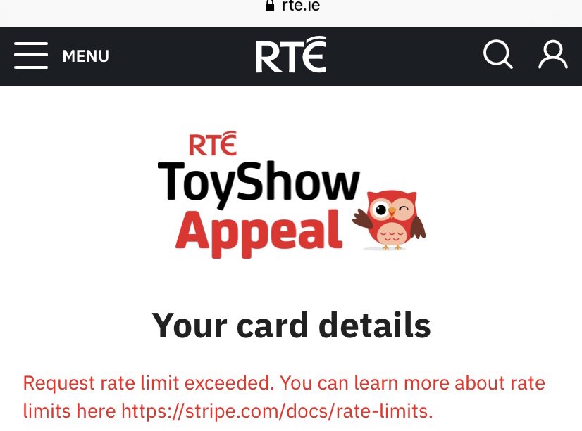 EdelWalsh_'s tweet photo. I couldn’t be happier for a #BlackFriday transaction to fail due to volume. A couple of tries later and it went through. It’s SO heartwarming to see that so many people are donating to the #LateLateToyShow The impact this will have is huge ❤️❤️❤️❤️❤️ 🌲 https://t.co/StJTda2tvp