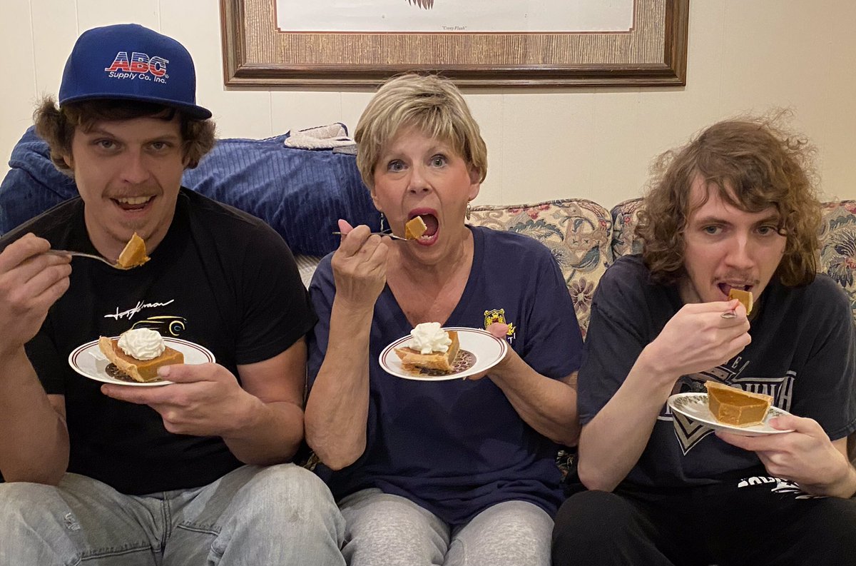 Synchronized pie eating. #Thanksgiving2020