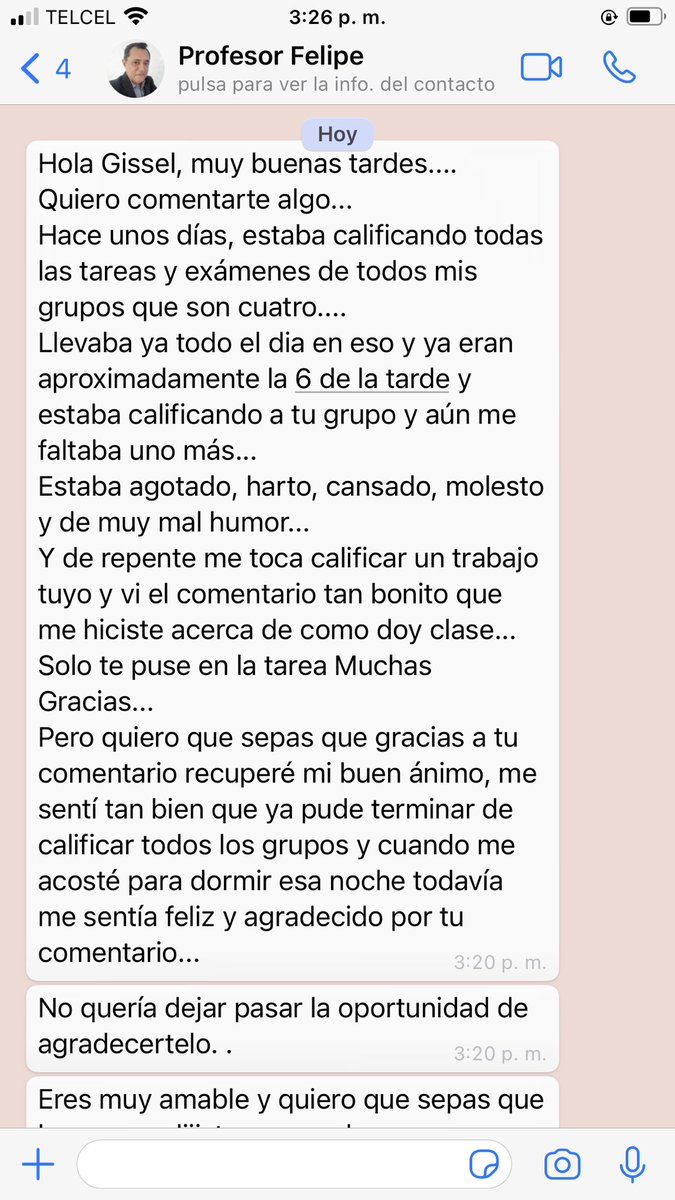 GisselChvez1's tweet photo. Ojalá todos entendiéramos el poder de nuestras palabras.
-Mi maestro de Mkt social después de comentarle: "Gracias a profesores como usted yo amo mi carrera” 
-Y esto fue lo que me contesto: https://t.co/vbp6RdvhS9