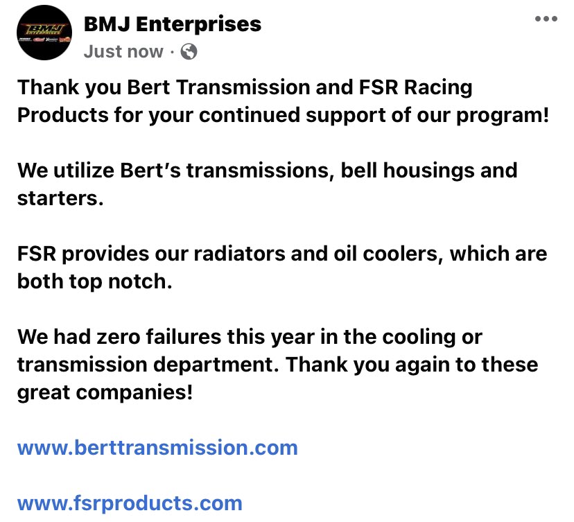 21BMJ's tweet photo. Thank you @FSRProducts and Bert Transmission ! https://t.co/TcyJPOctV2