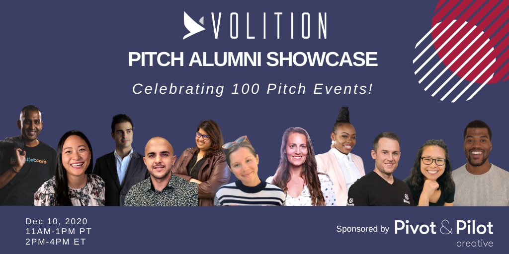 thisisvolition's tweet photo. We're celebrating our 100th Pitch Event on Dec. 10 with Global Pitch Alumni Showcase! 🎉
Meet our lineup!

@buzzitapp
MyMomentum
@mywalletcard
@RobboxTools
@MiniMoneyApp
@AVASmartGarden
BeachNow
@femmebnb
Oswald Co.
GrowAppy
@TaongaApp 

Sponsored by @pivotandpilot 
#Volition100 https://t.co/CRPFeg1wx9