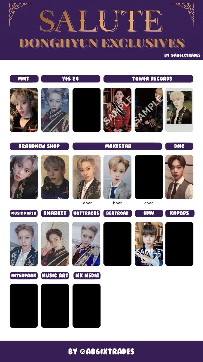 ab6ixtrades's tweet photo. 에이비식스 살루트 포카리스트
Ab6ix salute exclusives / pob’s photocard list template 
 #에이비식스 #전웅 #김동현 #박우진 #이대휘 #ab6ix #woong #donghyun #woojin #daehwi https://t.co/0Pweff6Zi0