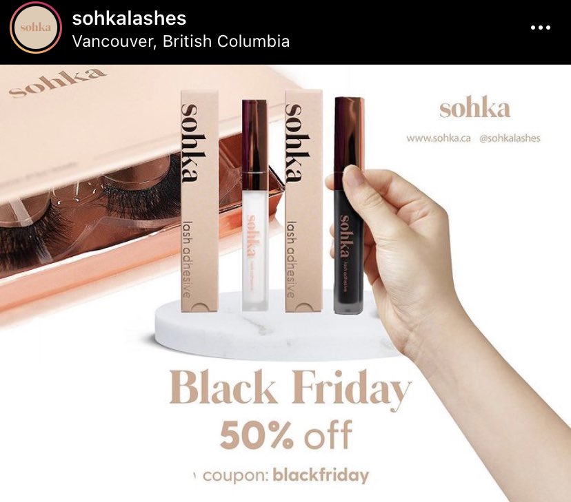 50% off First Nations owned lash company Sohka lashes  https://sohka.ca/&nbsp;