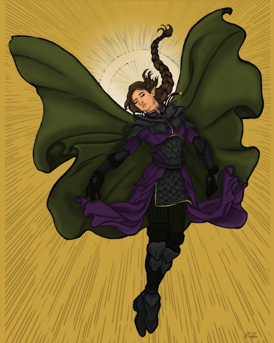 NotTheBureauATF's tweet photo. @Critical_color book page 101. Gorgeous lines by @elaineryanart Character Vex created by @LauraBaileyVO for @CriticalRole Coloring Book was created to raise awareness for @pablove Colored with #procreate #CriticalRole #CriticalColor #digitalart https://t.co/TY1GpCehmH