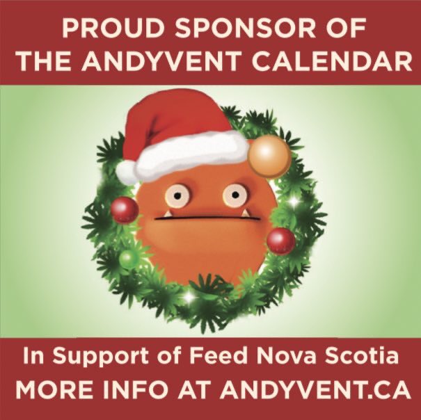 EVEN MORE ANDYVENT 7 PRIZES added by fantastic local HRM businesses!
<a href="/WorldTeaHouse/">World Tea House (inactive)</a> 
<a href="/veropizzeria/">Vero Pizzeria</a> 
<a href="/Kraveburger/">Krave Burger</a> 
<a href="/ULTIMATEprty/">The Ultimate Party & Rental Store</a> 
<a href="/TheWoodenMonkey/">The Wooden Monkey</a> 
<a href="/susieshalifax/">Susie's Shortbreads</a> 
<a href="/UncommonHfx/">UncommonGrounds</a> 
<a href="/TOA_Bakery/">The Tortured Pastry Dept.</a> 
<a href="/rinaldoshfx/">Rinaldo's</a> 
@PRIMALHFX 
<a href="/olschooldonuts/">Ol School Donuts</a> 
#FeedTheNeed 🎅🏻