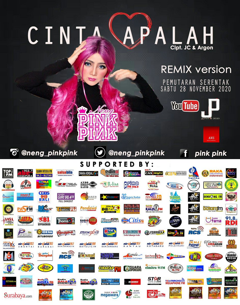 magitafm's tweet photo. Hari ini dobat Rakom Magita FM simak #PemutaranSerentak single dari NENG PINK PINK - CINTA APALAH diprogram #sensasimagita jam 15.00 - 16.00 wib @cacha_anatasya  @Neng_PinkPink @aWe_Radiopromo 
MD : Rudi gita @Karjuni3 https://t.co/Ma5ThMdBWb