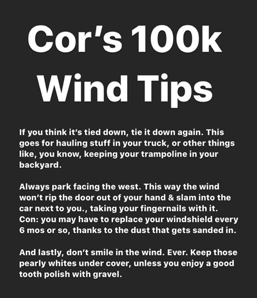 981_TheRanch's tweet photo. 130k gusts possible tonight...feels like a good time to share this again. 
Anything we should add to this? 

Here's hoping you tied down your xmas decorations double time! -Cor @yqlWind 
#yql #Lethbridge https://t.co/NzafMorxoU
