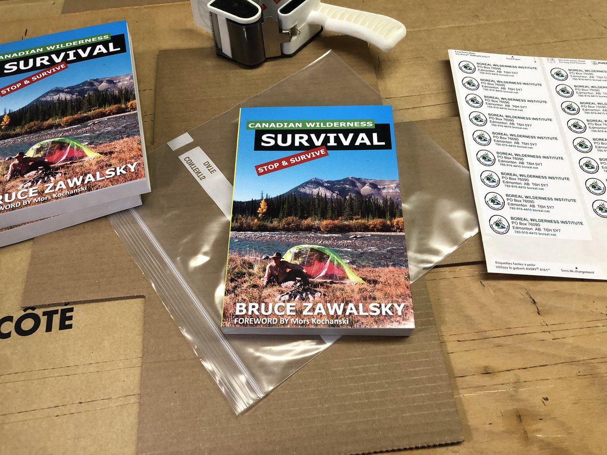 brucezed's tweet photo. Packing Books this morning, nothing wrong about selling 20+ Books this Week, Remember if you want Canadian Wilderness Survival as a Christmas Gift, order it no later than December 14th #outdoorlearning #canadianbooks #bushcraft https://t.co/MBNZDxthyX