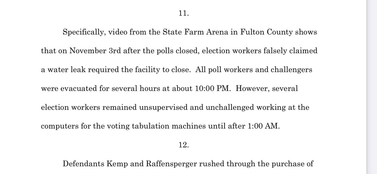 Fulton county election officials fraudulently claimed that a water leak caused them to close. They were left alone to manipulate votes for hours. This was like Oceans Eleven for politics...they need to go to jail in this version.