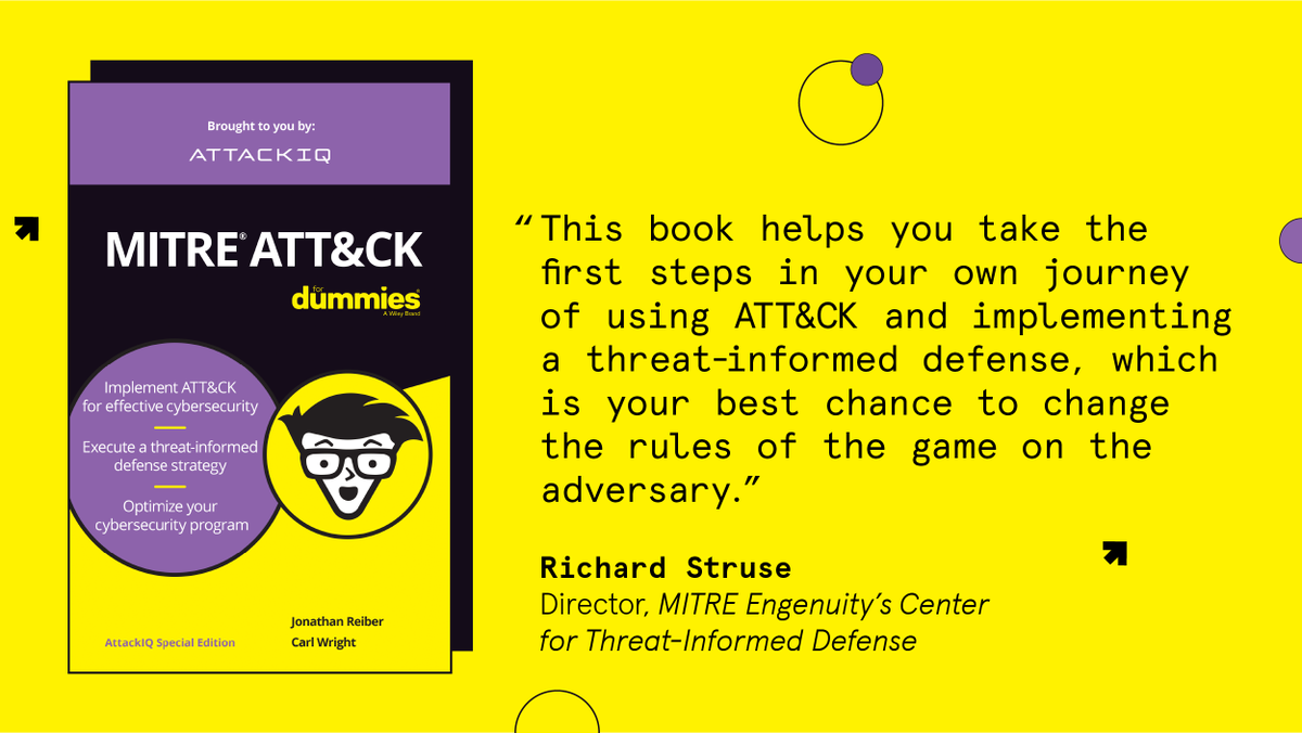 AttackIQ's tweet photo. We created #MITREAttackForDummies because we believe that the world is a safer place with the widespread adoption of MITRE ATT&amp;CK. Join the global community of #infosec professionals who are using the framework to reshape their security strategy: https://t.co/wFujJeDB1a https://t.co/98Q2WGcaid