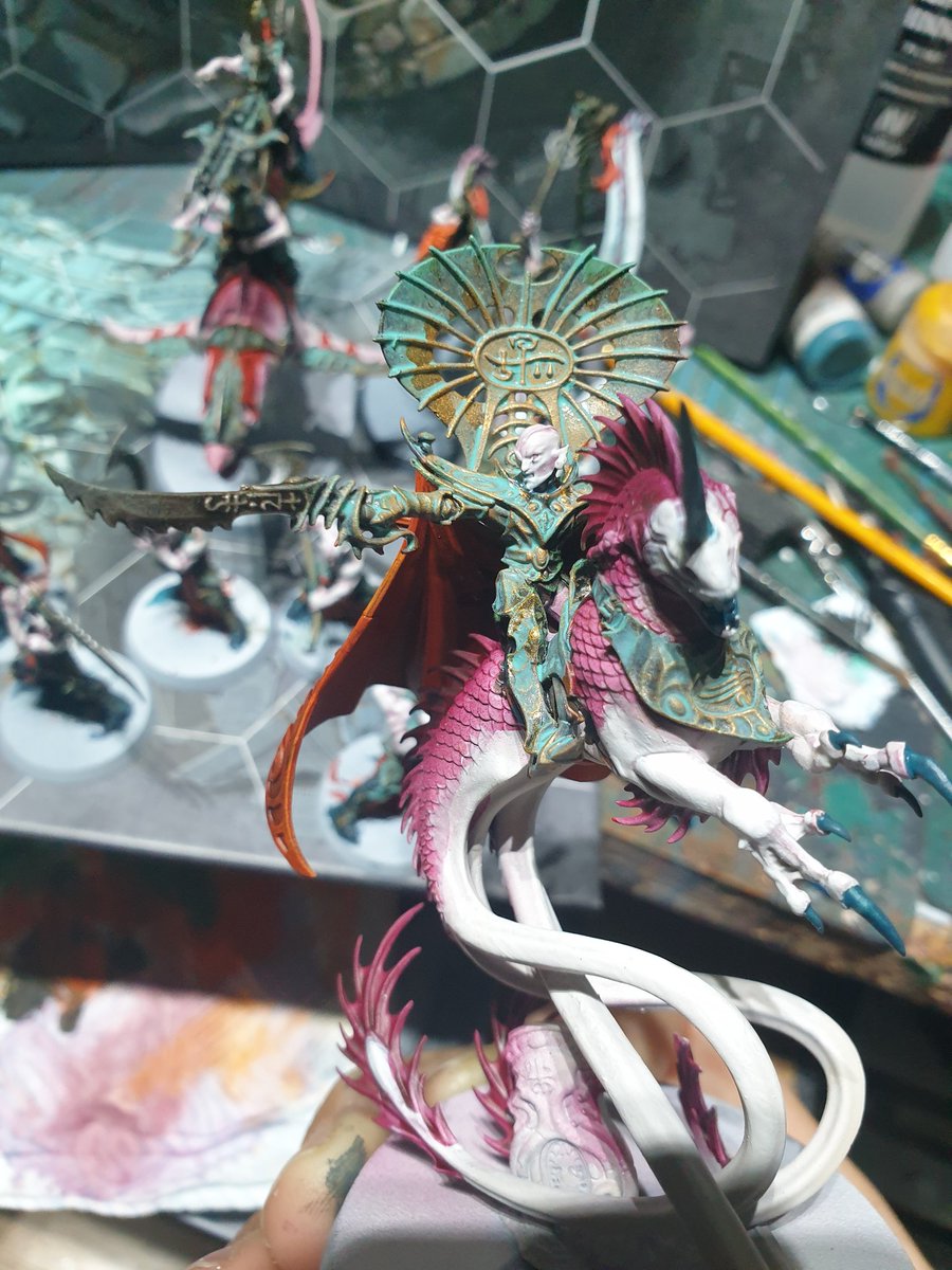 MrLee_Mekshop's tweet photo. Day 9 of my Isolation project
Finished a shark most of Volturnos today gonna try get the last shark done tomorrow I've painted about 1000pts i get that 2nd shark painted
Happy with the colour scheme just need to sort the basing #ageofsigmar #idonethdeepkin #isolationhobby https://t.co/B2IopffRa4