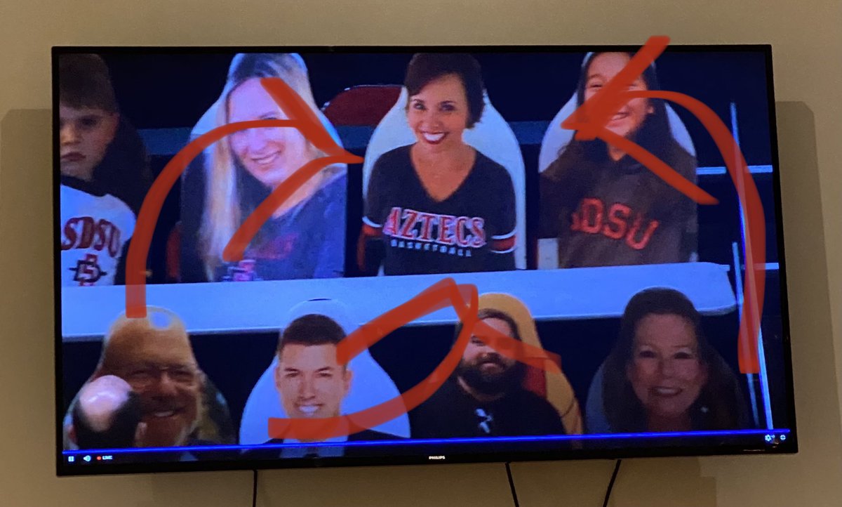 tiffmarieeSD's tweet image. My cut-out made it on air!! @Aztec_MBB #Aztecsmbb