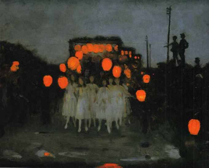 Thomas Cooper Gotch. The Lantern Parade. 1918