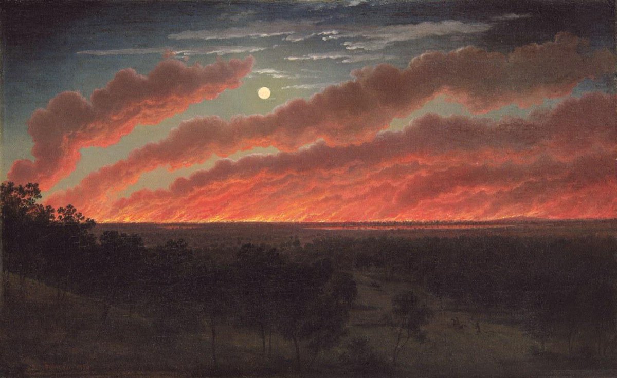 Eugene von Guerard, Bush Fire between Mt. Elephant and Timboon, Australia, 1857