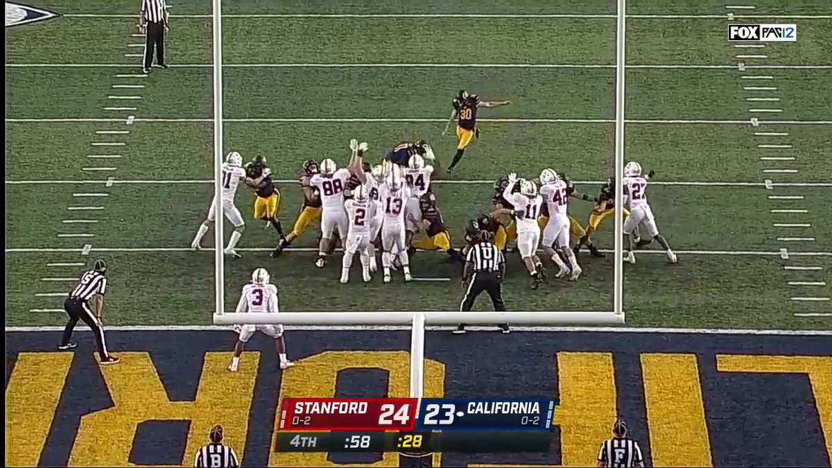 Image for the Tweet beginning: THE PAT IS BLOCKED 😱

Stanford