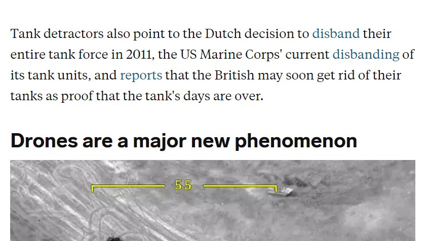 It is also important to note that the Marine Corps isn't getting rid of tanks because they are obsolete, but because it is fundamentally an expeditionary light infantry force with combined arms capabilities restructuring itself to focus on China and the Asia-Pacific. 16/