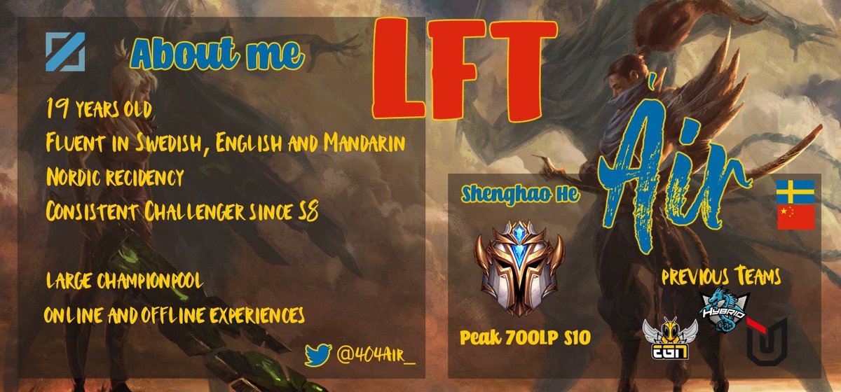 Áir (@lolair0607) on Twitter photo I will be free agent for the upcoming year so I'm open to any tryouts/offers as Mid
reference: <a href="/Asier_LoL/">Rafael Asier Gómez 💙</a> <a href="/MalteKrog/">Malte Krog</a> I will be free agent for the upcoming year so I'm open to any tryouts/offers as Mid
reference: <a href="/Asier_LoL/">Rafael Asier Gómez 💙</a> <a href="/MalteKrog/">Malte Krog</a>