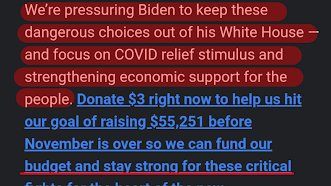 They never said WHY these choices were dangerous.They just used scare terms like "FOSSIL FUELS" & "BIG PHARMA" but they barely apply.So JusticeDems want you to give them $ so they can pressure Biden to make different choices. Isn't that basically what lobbying is?