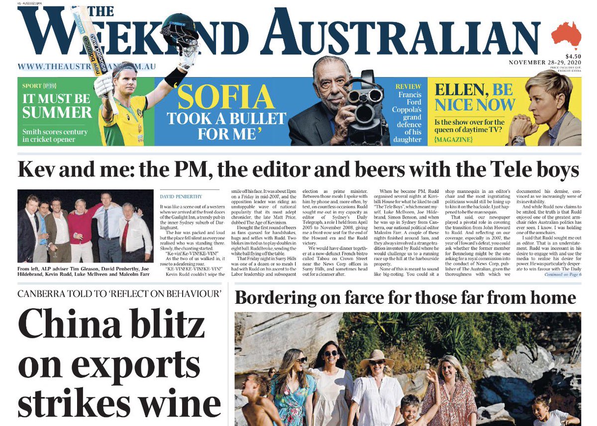 Morrison's Govt awash in corruption, but what does Murdoch put on page 1? Surprise, surprise. Another character assassination attempt based on selective, twisted accounts of me seeking fairer coverage for Labor 15yrs ago. Anything to avoid the substance of  #MurdochRoyalCommission