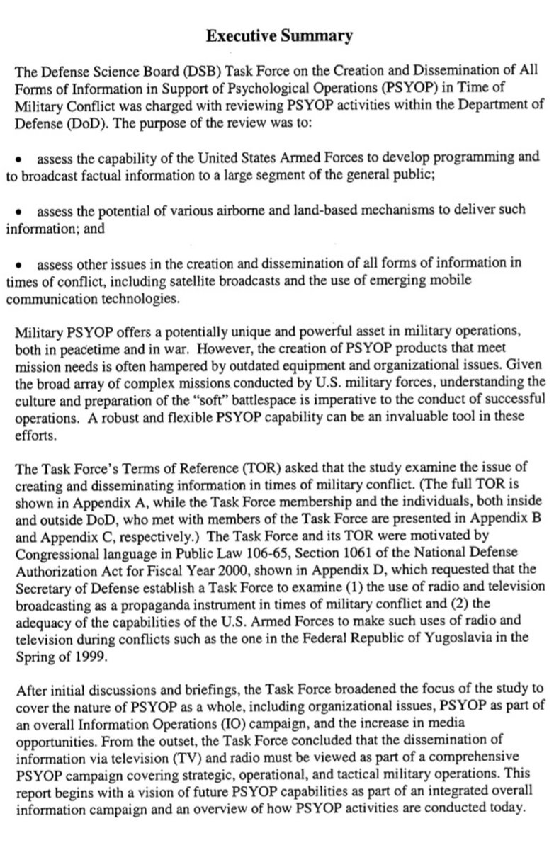 Black Vault Declass: PSYOPThe Creation and Dissemination of All Types of Information Warfare and Psychological Operations (PsyOp)Thus 20 year old report helps to define and clarity concepts and methods, modern practice now far more advanced 68 pg pdf https://www.theblackvault.com/documents/ADA382535.pdf