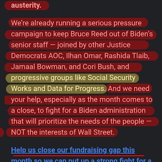 Here's what the results are for: bruce reed social securityIt's far left & right-wing sources fearmongering. The sources for Biden wanting to cut these programs is this Social Security Works PAC, which they list here.Why do they keep using the word 'austerity' over & over??