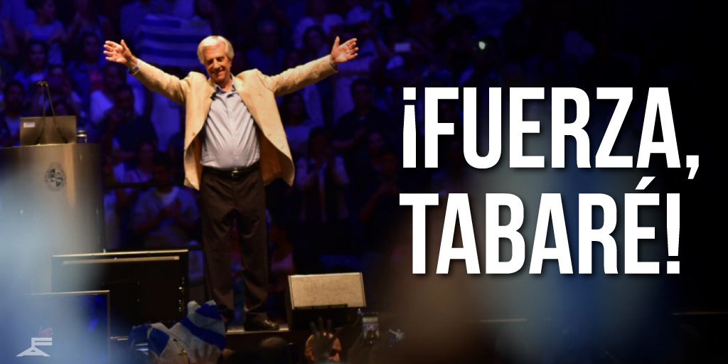 Estamos contigo, hoy más que nunca. 
#FuerzaTabaré 💪