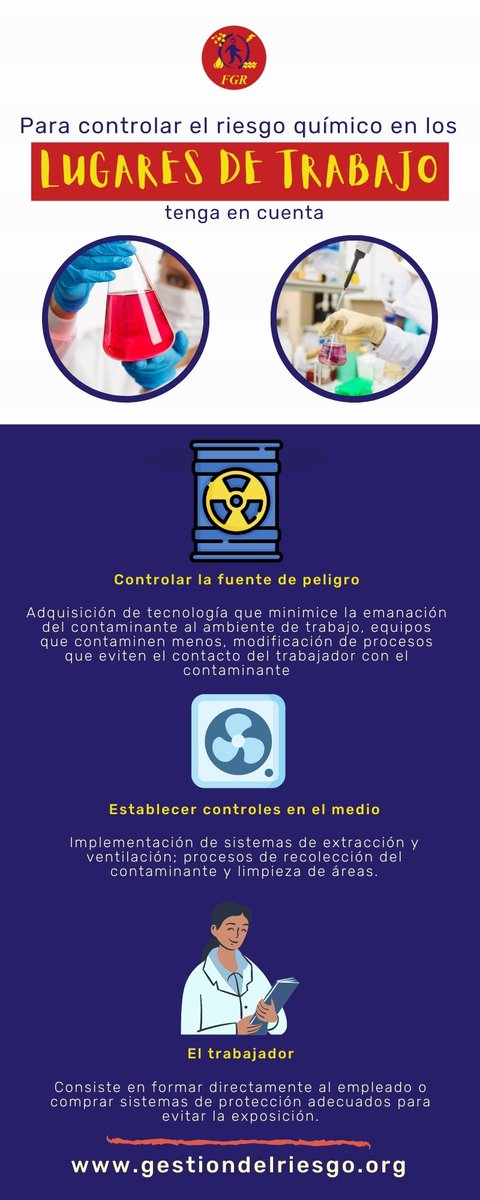 fgroficial's tweet photo. Saber identificar y prevenir riesgos químicos es fundamental para los profesionales de Gestión del Riesgos.

Aquí tres claves para la reducción de emergencias en espacios laborales.

¿Lo asesoramos? https://t.co/UDNqgulT7H