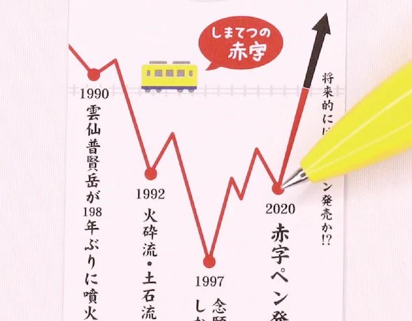 島原鉄道、開き直って3色全て赤字のボールペンを発売ｗｗｗ