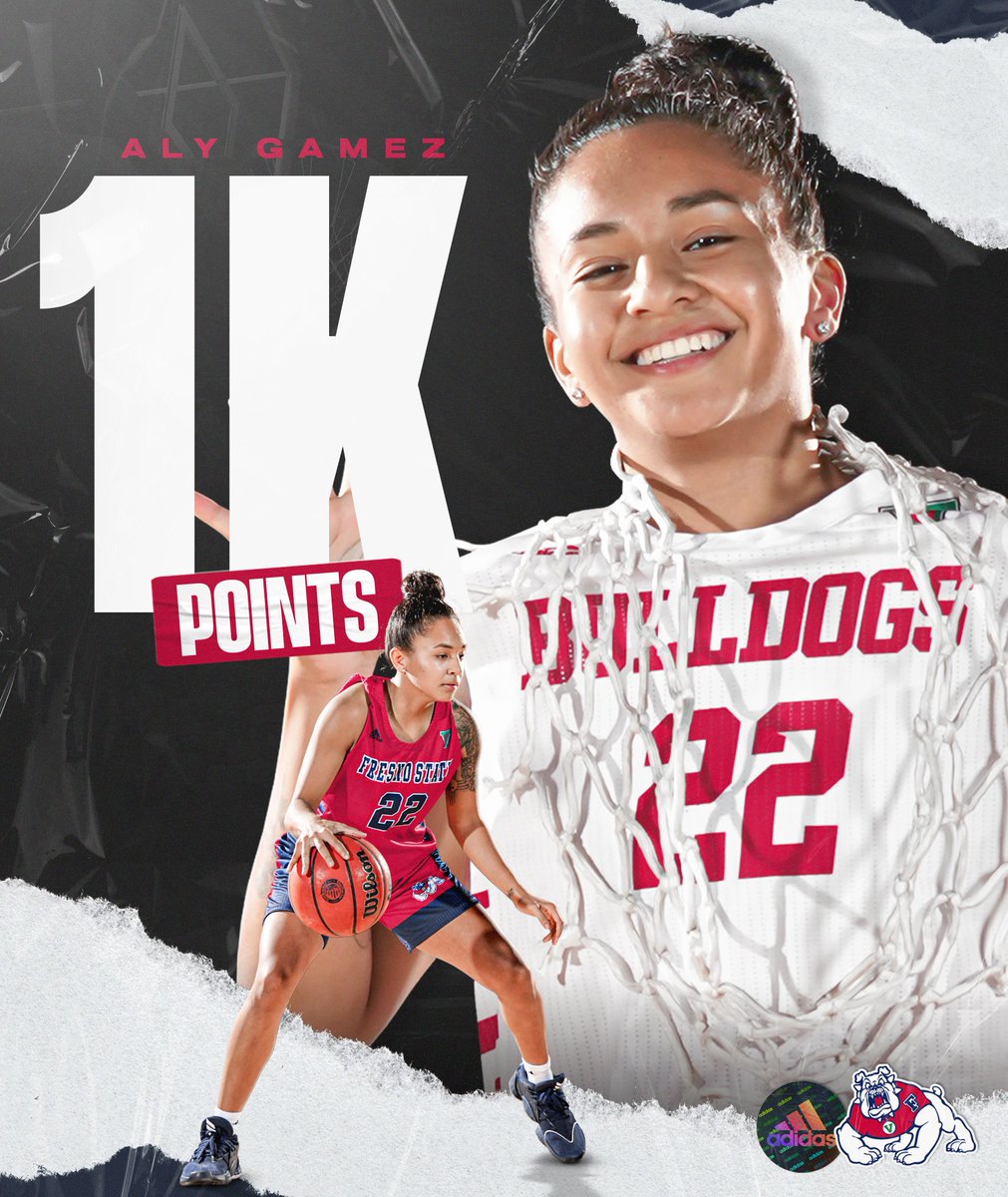 FresnoStateWBB's tweet photo. Congrats on reaching 1⃣,0⃣0⃣0⃣ career points @AlyGamez10‼️ 26th player to reach that milestone in program history. 

#GoDogs | #PrideOfTheValley https://t.co/nHlx9XgPlu