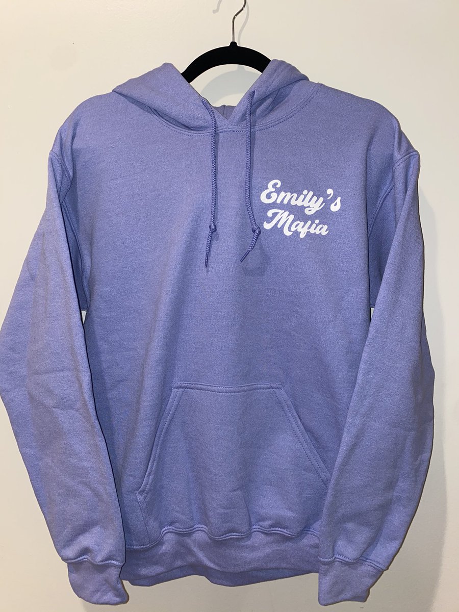 _madisonmaloney's tweet photo. Messsage me to purchase Emily’s Mafia merch to donate &amp; support Emily’s battle against cancer! Hoodies are $40 💜🙏🏽 https://t.co/Azc2u23ncX