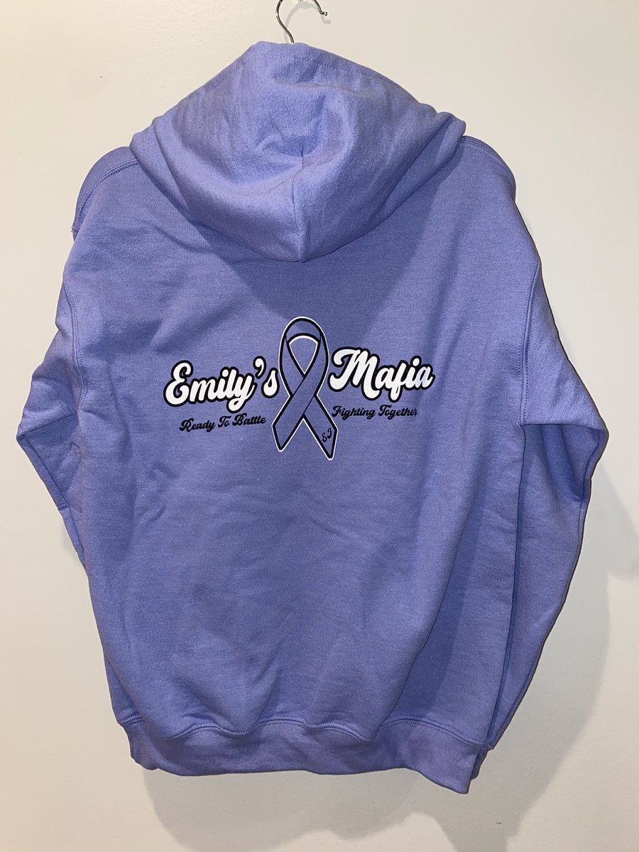 _madisonmaloney's tweet photo. Messsage me to purchase Emily’s Mafia merch to donate &amp; support Emily’s battle against cancer! Hoodies are $40 💜🙏🏽 https://t.co/Azc2u23ncX