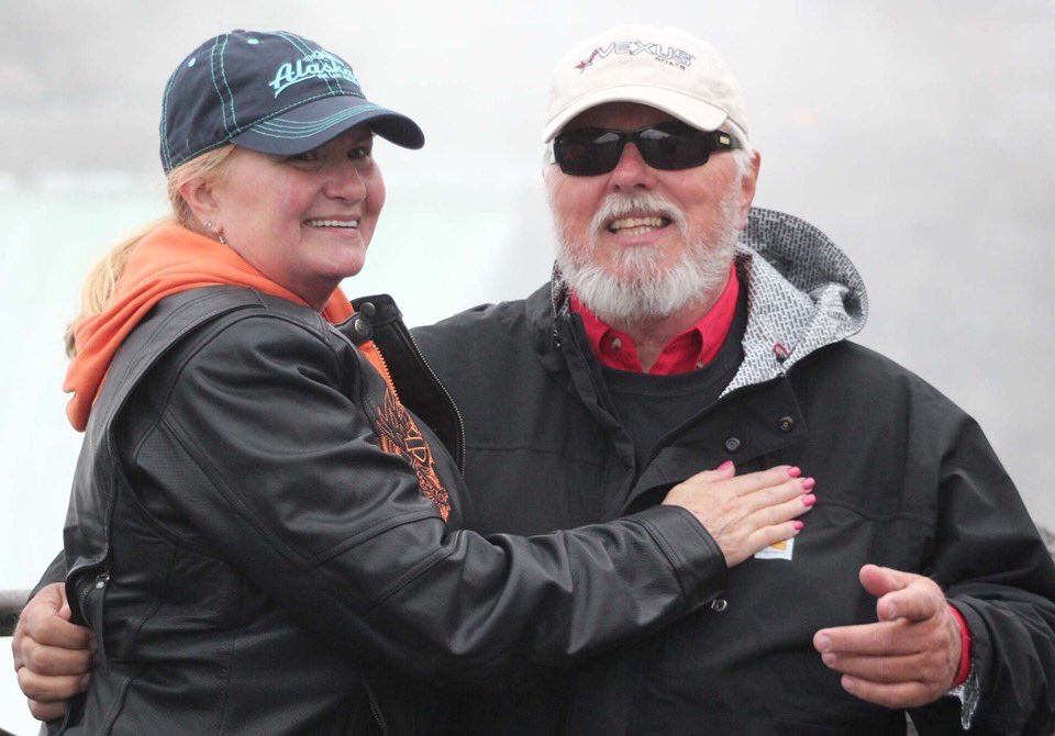 bruce_ayers's tweet image. Me and my pretty wife,  we were on a motorcycle ride to Niagara Falls last year, rainy but still fun!