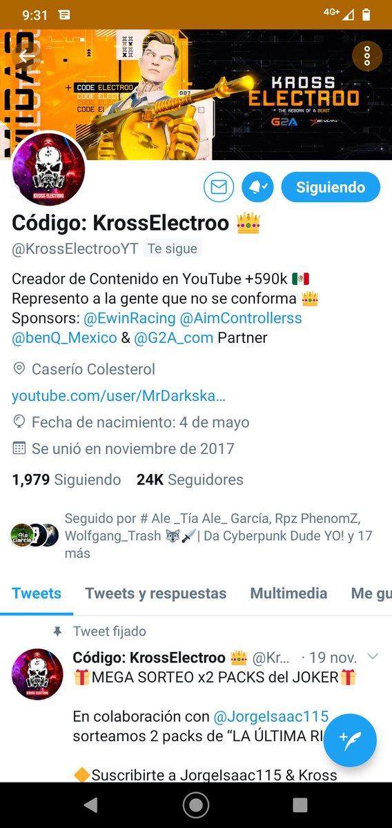 chobber27's tweet photo. @KrossElectrooYT Amigo ya me sigues xd saludos y sigue teniendo mucho más éxito, un abrazo ! 👊😎🎮 https://t.co/tYR0G5VA09