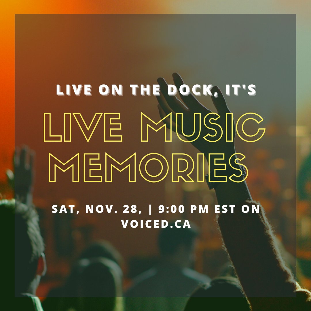 TheDockRadio's tweet photo. What are your live music memories? What do you love (or hate!) about the live experience? 

Big stadium sound, or small, intimate setting? 

Leave us a message at 647-812-5894 with your story &amp; request. Then listen 11/28 at 9pm EST on https://t.co/QiLJfOWusg. 

#MeetMeOnTheDock https://t.co/xO1yamhr3H