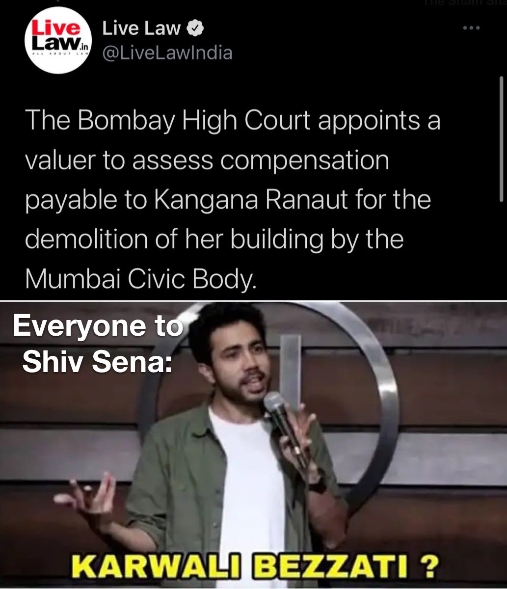 shambhav15's tweet image. For Shiv Sena and the feminists who blamed Kangana Ranaut for her office getting demolished